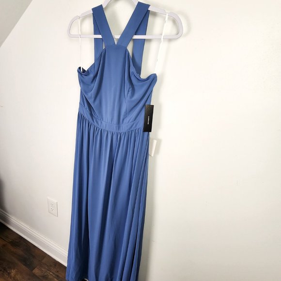 NWT Lulus Air Of Romance Blue Gown Maxi Dress Size Medium - Picture 5 of 13